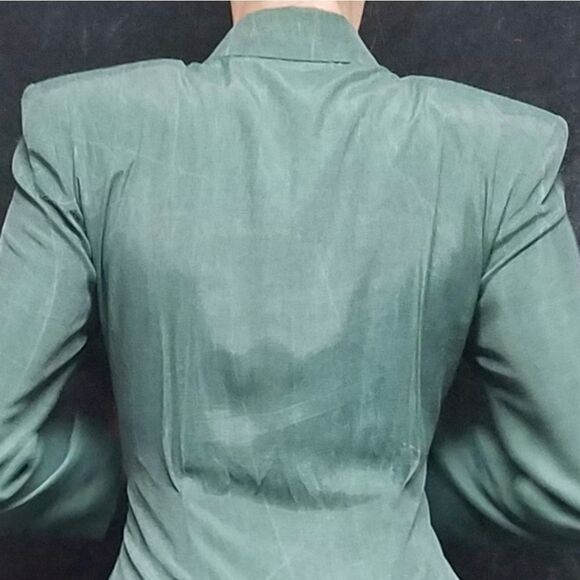 𝅺VINTAGE All That Jazz Green Power Suit Blazer - Picture 11 of 13